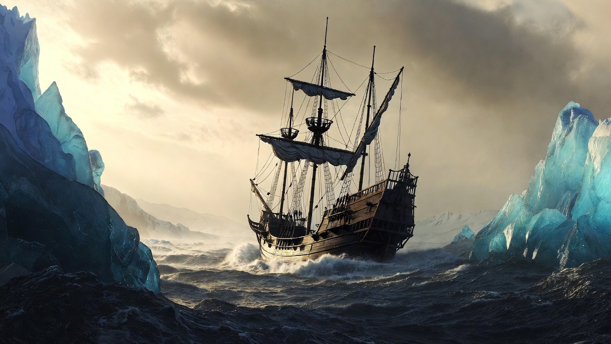 Коч Дежнёва в Арктике