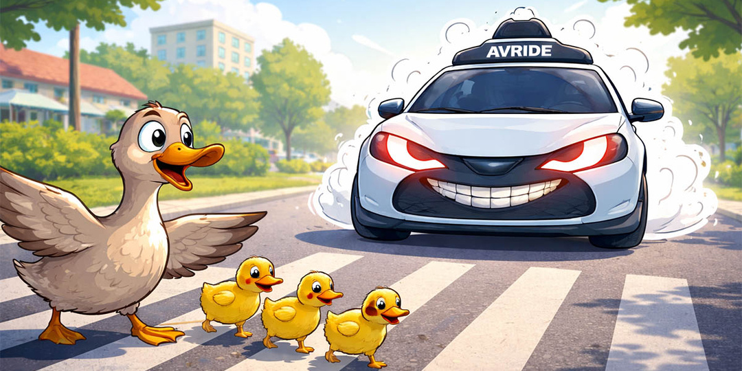 Птичку жалко. Беспилотное такси переехало любимицу всего района и даже не притормозило