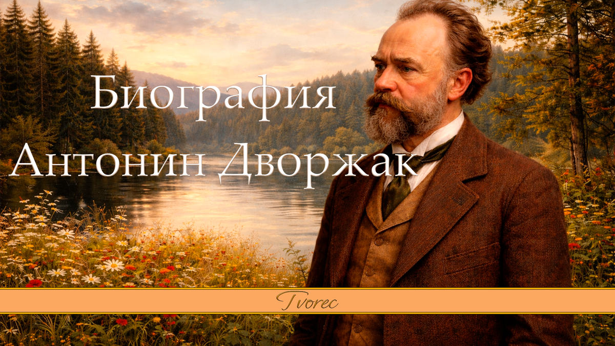 Антонин Дворжак — чешский композитор-романтик, прославившийся народными мотивами 🎼. Родился 8 сентября 1841 года в деревне Нелагозевес недалеко от Праги в семье мясника 🏡.

С детства учился музыке у органиста, играл в оркестре, а в 1860-х стал альтистом в пражском театре под руководством Сметаны 🎻. В 1870-х обрёл славу благодаря симфониям и "Славянским танцам", покровительству Брамса; написал оперы вроде "Русалка" и знаменитую Симфонию №9 "Из Нового света" в США 🌍✨.

Вернулся в Чехию, руководил консерваторией, умер 1 мая 1904 года в Праге от инсульта 😢.