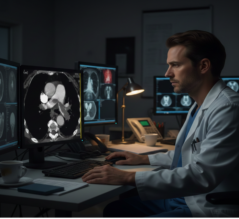 Тромб в легочной артерии — состояние, которое требует экстренной диагностики. ResetRay помогает получить технический анализ ваших КТ-исследований.