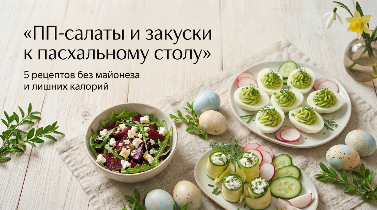 ПП-салаты и закуски к пасхальному столу: 5 рецептов без майонеза и лишних калорий