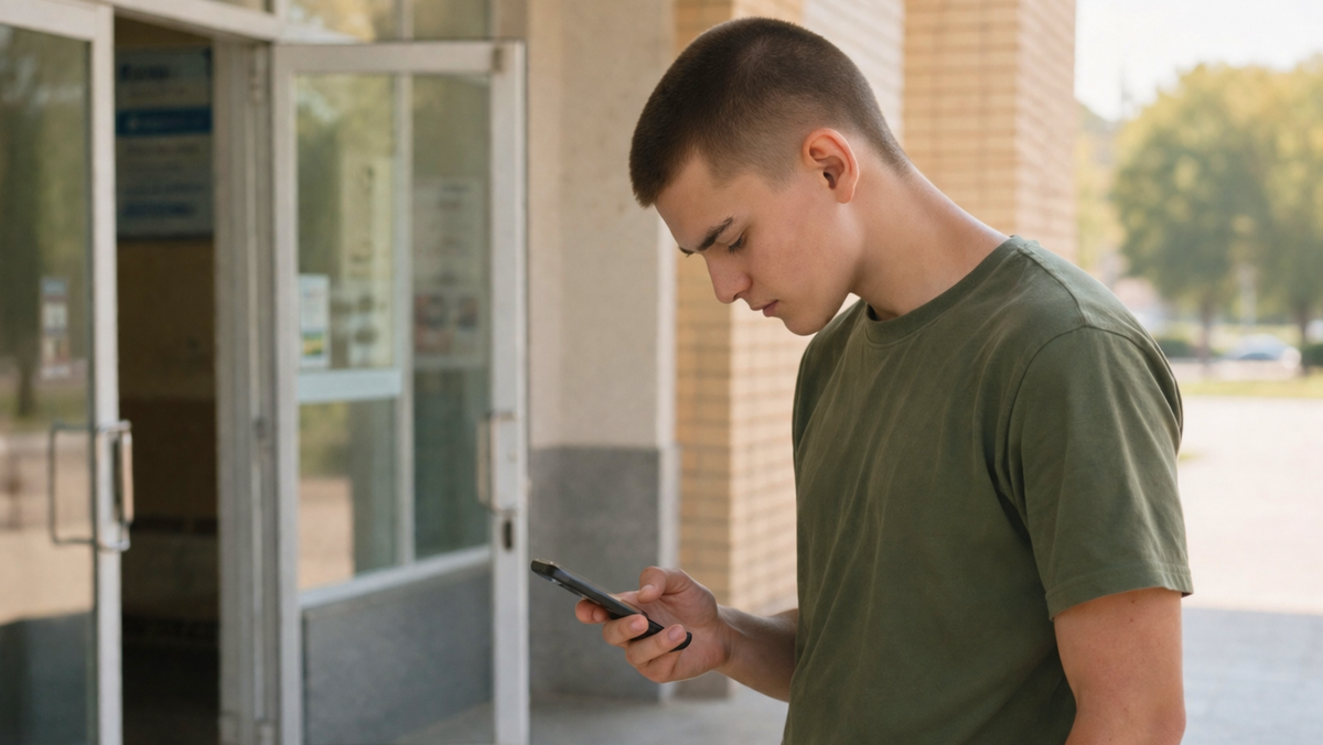 Кирилл у дверей вуза