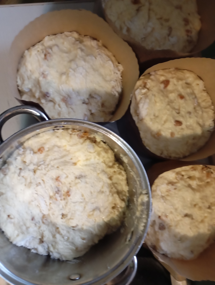 Это третий этап,раскладка по формам для окончательного созревания теста.