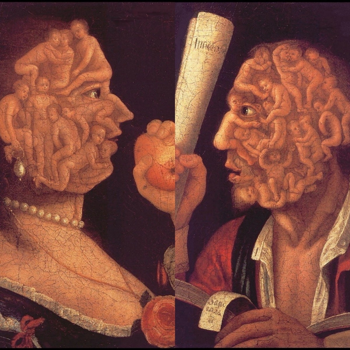 Джузеппе Арчимбольдо  «Ева» «Адам» (1578) диптих