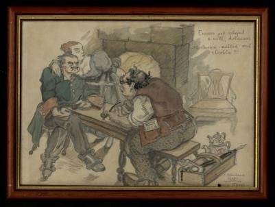 Пётр Первый и Алексей Толстой, худ. Басов В.С., 1937