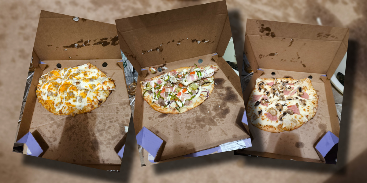 «Очевидно, пицца пыталась совершить побег...»