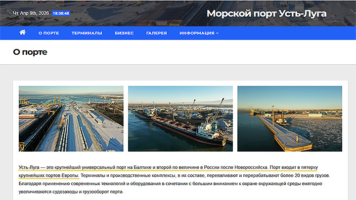    Скриншот: интернет сайт "усть-луга.рф"