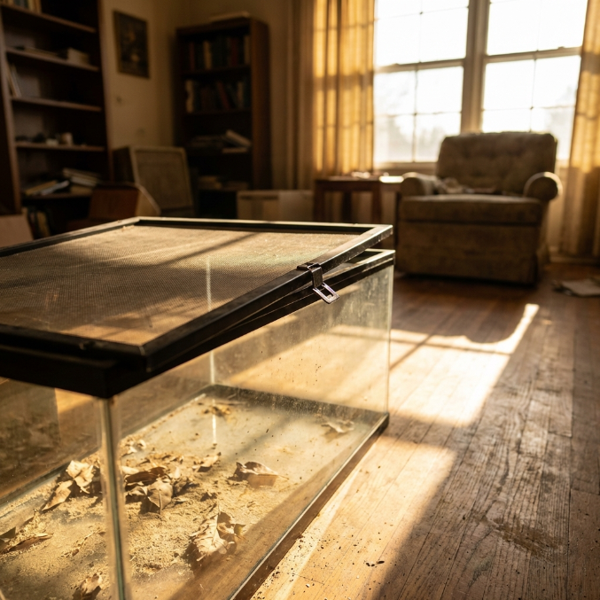 Крышка была закрыта. Утром внутри никого не было.