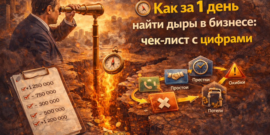 🧭 «Как за 1 день найти дыры в бизнесе: чек-лист с цифрами»
