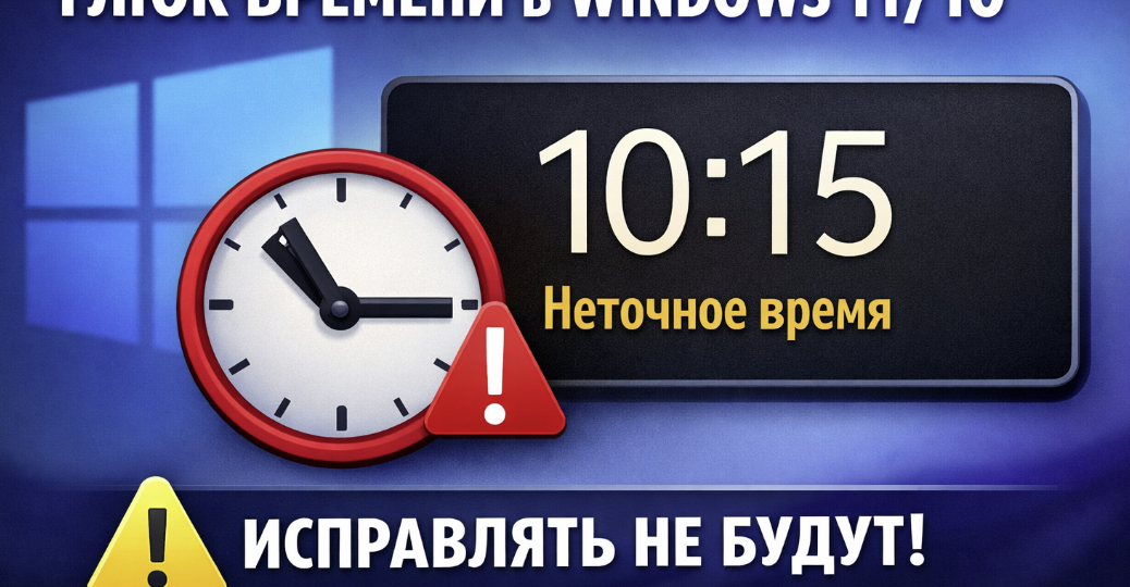 Глюк времени в Windows 11 и 10 не исправят — это «норма»