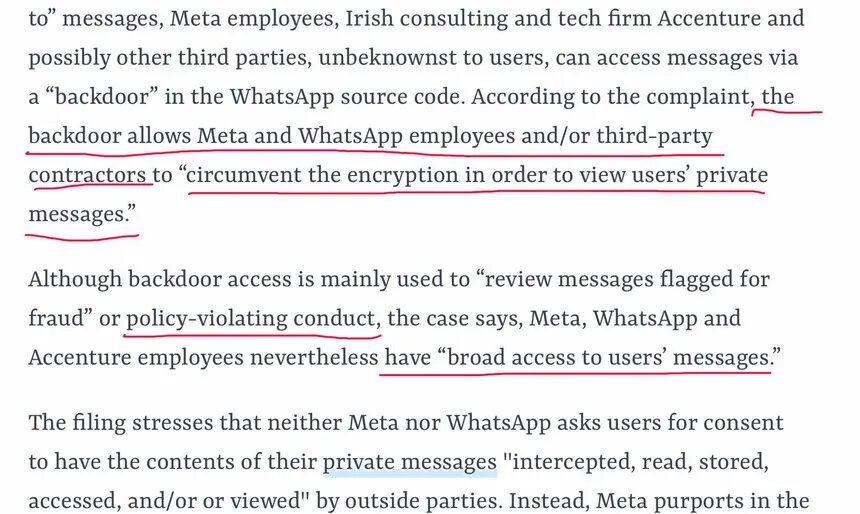  📷    Критика Павла Дурова на шифрование WhatsApp. Фото: скриншот Телеграм-канала @durov