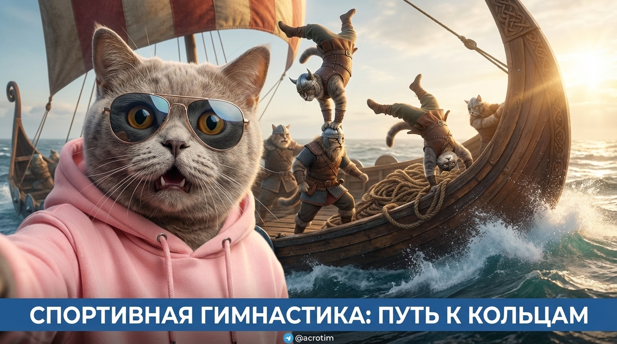    Выполнение сложного элемента на гимнастических кольцах Тренер