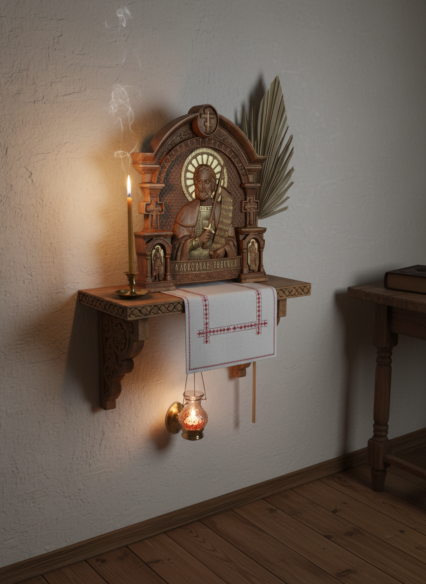 Образ Святого Александра Невского – православная икона. Уникальная резная икона из дерева.