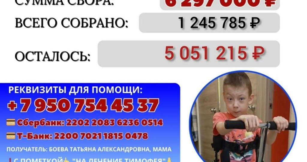🆘 Осталось собрать 5 051 215 рублей до 30 июня 2026