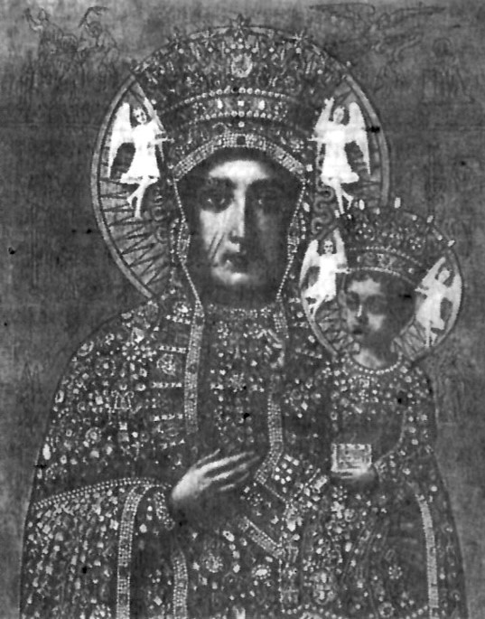 Ченстоховский образ Божией Матери, находившийся в Казанском соборе Санкт-Петербурга. Фото 1918 года.