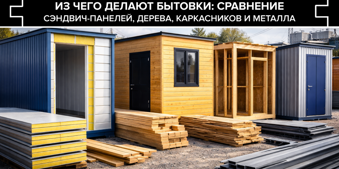 Из чего делают бытовки: сравнение сэндвич-панелей, дерева и металла