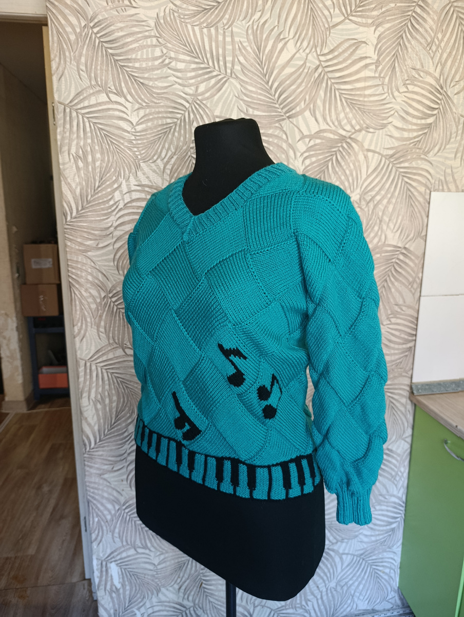 Джемпер в технике энтрелак 