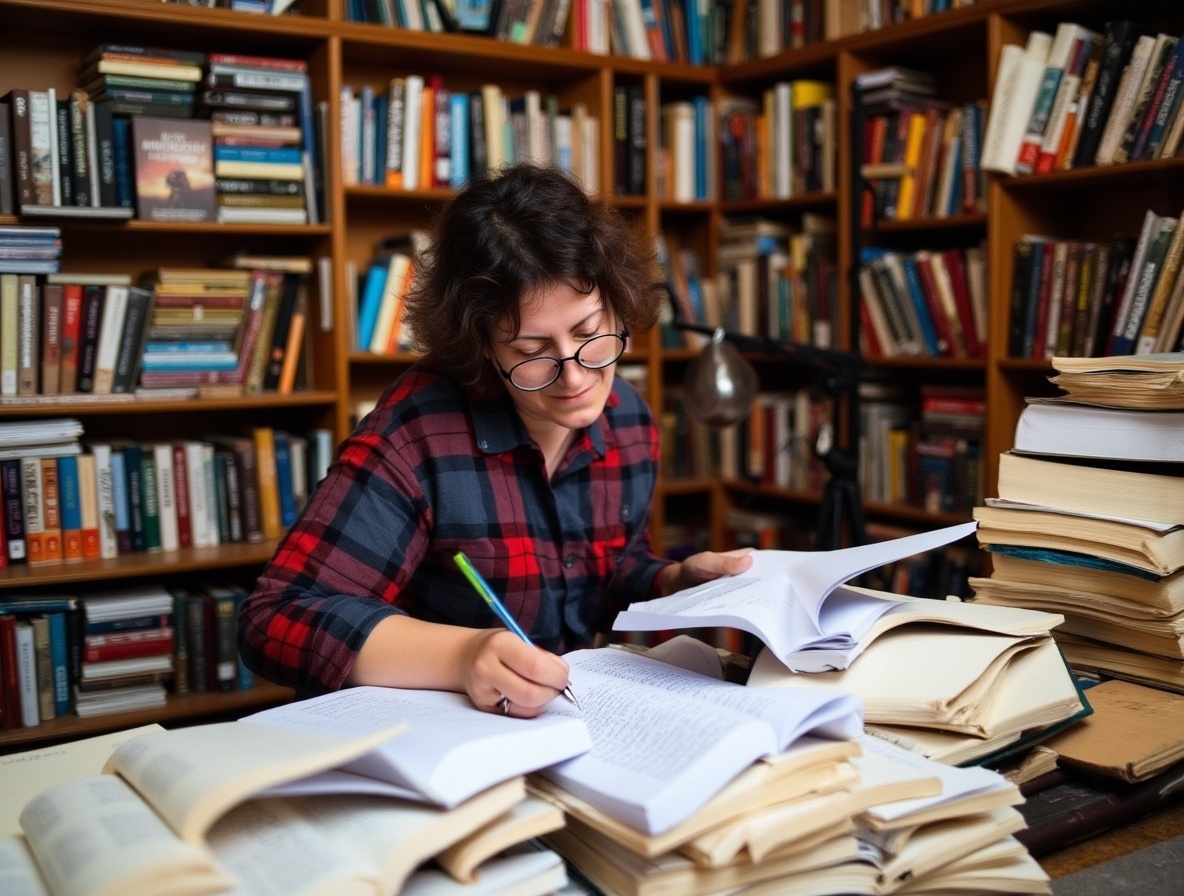 Поэт, писатель-фантаст Натали Тумко за работой