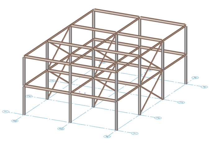 Общий вид стального каркаса