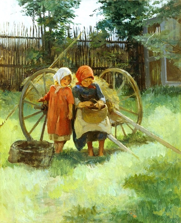 Лемох Кирилл. " Девочки". 1893 г. (из собрания Пензенской картинной галереи)