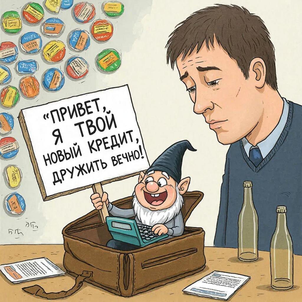 🔄 Мой личный «День сурка» на минималках

Но вот она — идея! Она блестит, манит и шепчет: «Я тебя спасу!». Ты загораешься, составляешь план. Аккуратный такой, без лишних трат. Потому что ты же умный, ты всё сделаешь сам! Ну или договоришься с таким же бедолагой по бартеру: «Я тебе сайт сделаю, а ты мне логотип». В итоге у тебя есть сайт и логотип, но нет денег на еду.

Ты прёшь вперёд как танк. Но энергия уходит быстрее, чем зарплата в день получки. Уверенность тает на глазах: было 99% «я смогу», стало 60/40... потом 30/70... В финале план срабатывает ровно настолько, чтобы закрыть очередные платежи. Выдыхаешь. На два дня жизнь снова прекрасна.