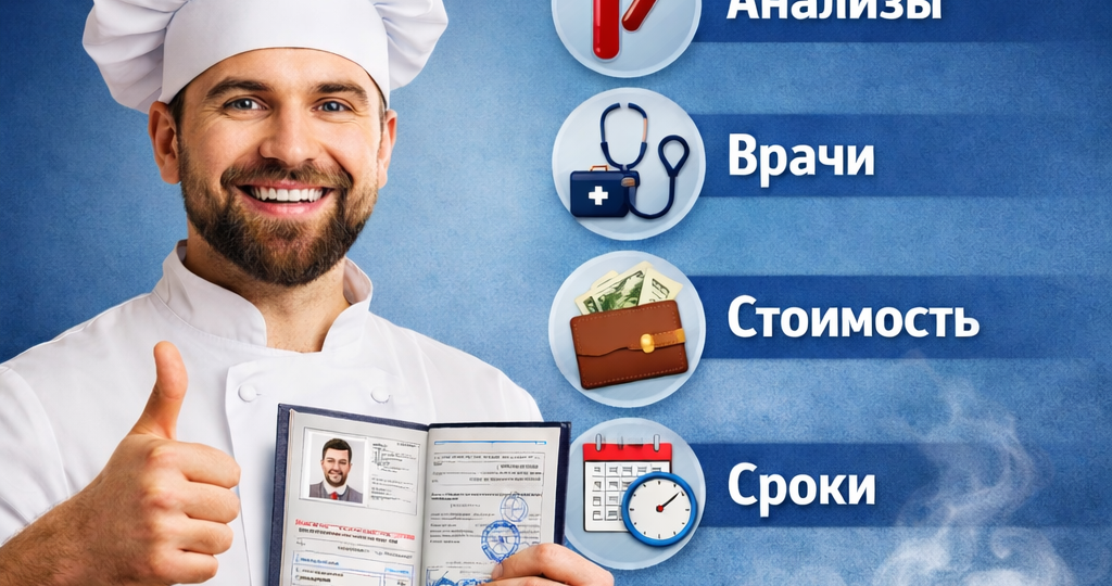 Медицинская книжка для повара: какие анализы нужны, сколько стоит и как оформить