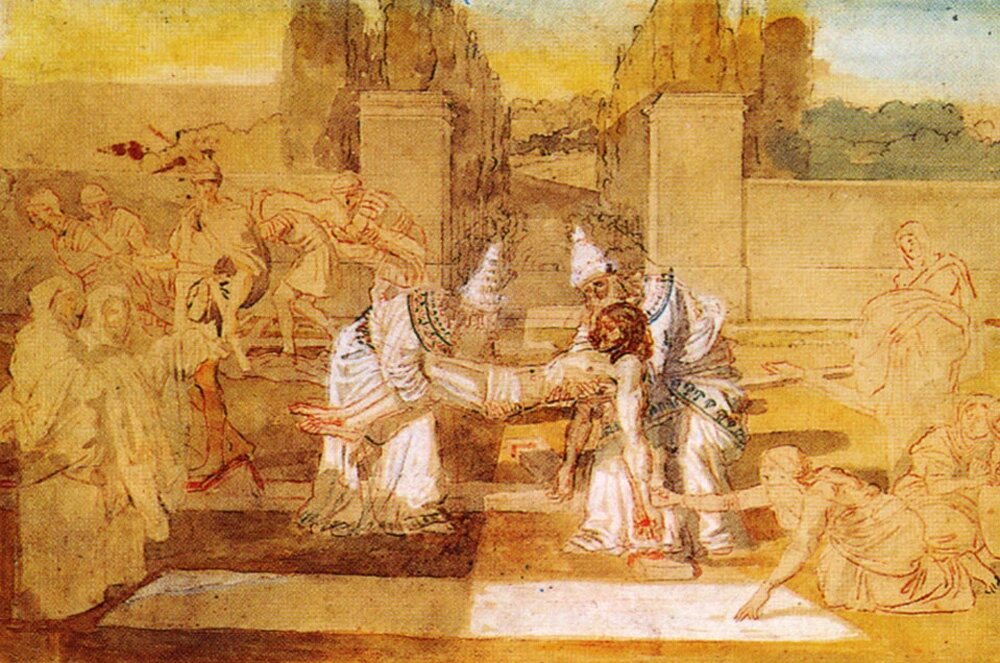    Иосиф Аримафейский и Никодим переносят тело Христа (Иванов А. А., 1850-е гг.) Фото: ru.wikipedia.org