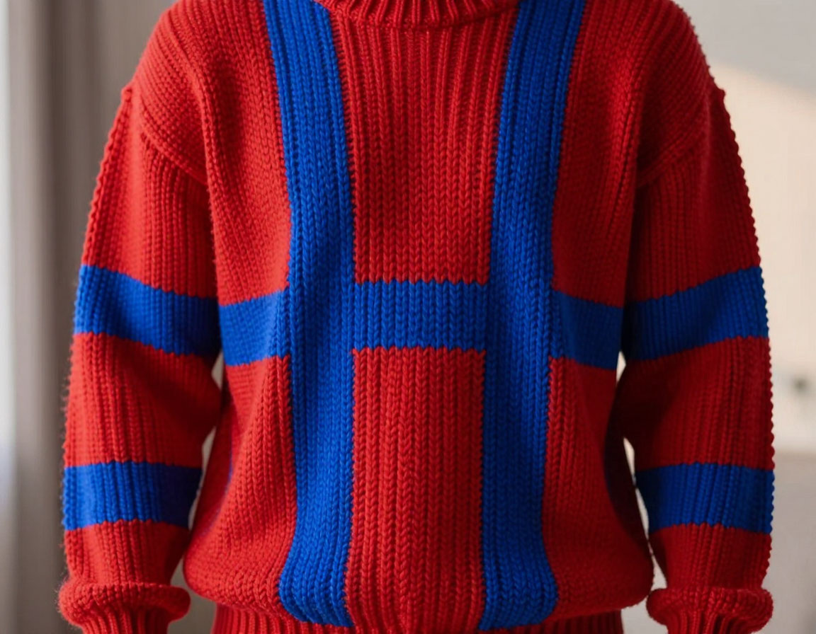 Мужской джемпер на спицах.