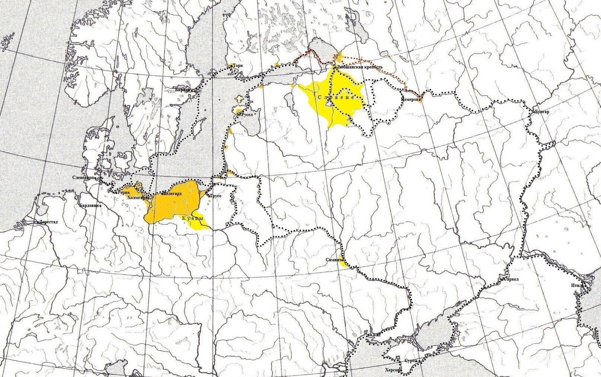 Торговые пути судов вендов и русов.