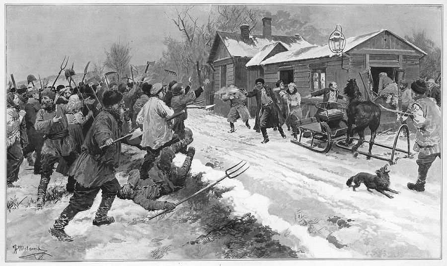 В качестве иллюстрации: 1905 год. Российская империя. Крестьянский бунт.