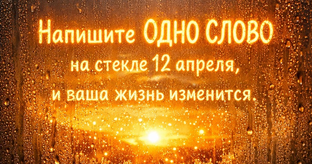 Напишите ОДНО СЛОВО на стекле 12 апреля, и ваша жизнь изменится.