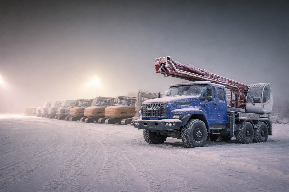 Автогидроподъемник ПСС-141.29Э на шасси УРАЛ Next с двухрядной кабиной 7 мест