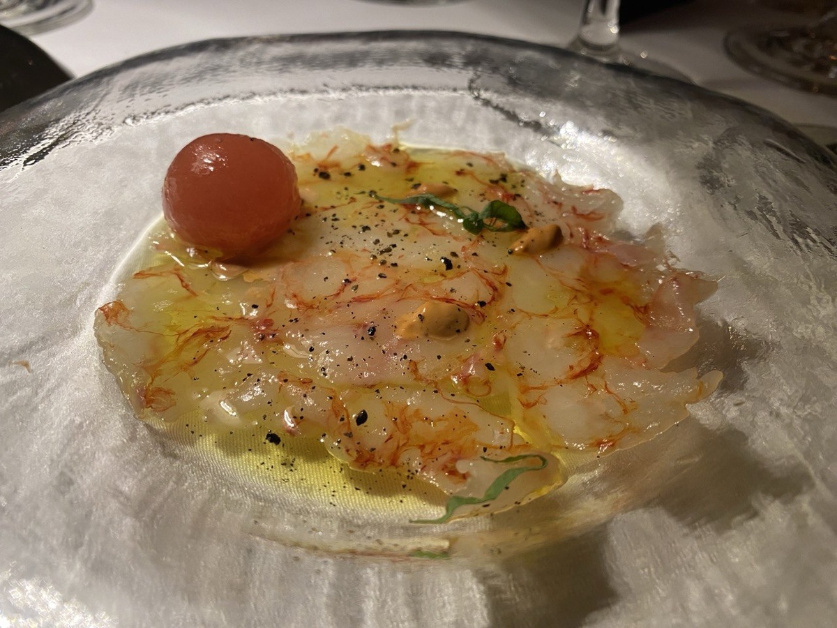 Креветка карабинерос с красным апельсином 