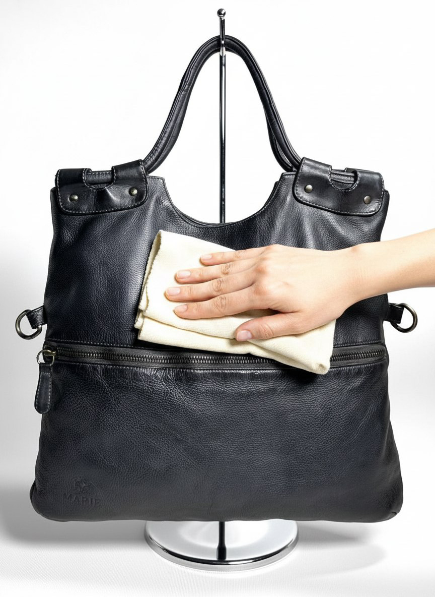 Регулярно протирайте вашу кожаную сумку сухой или влажной мягкой тканью