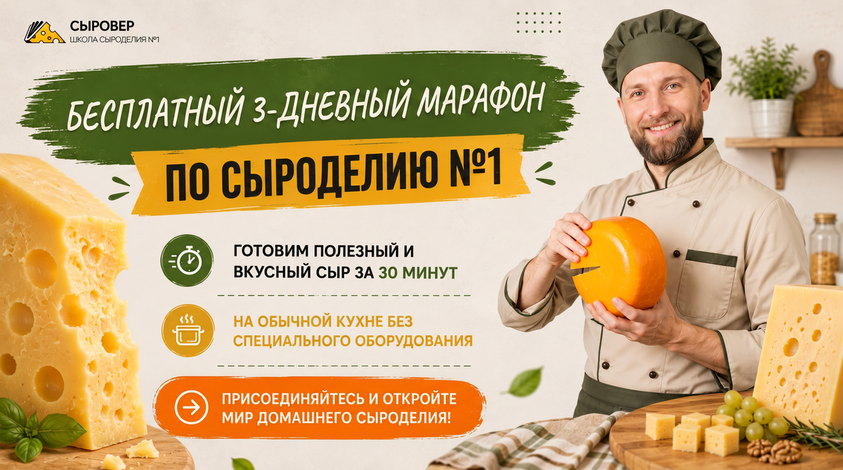Бесплатный мини курс по приготовлению домашнего сыра