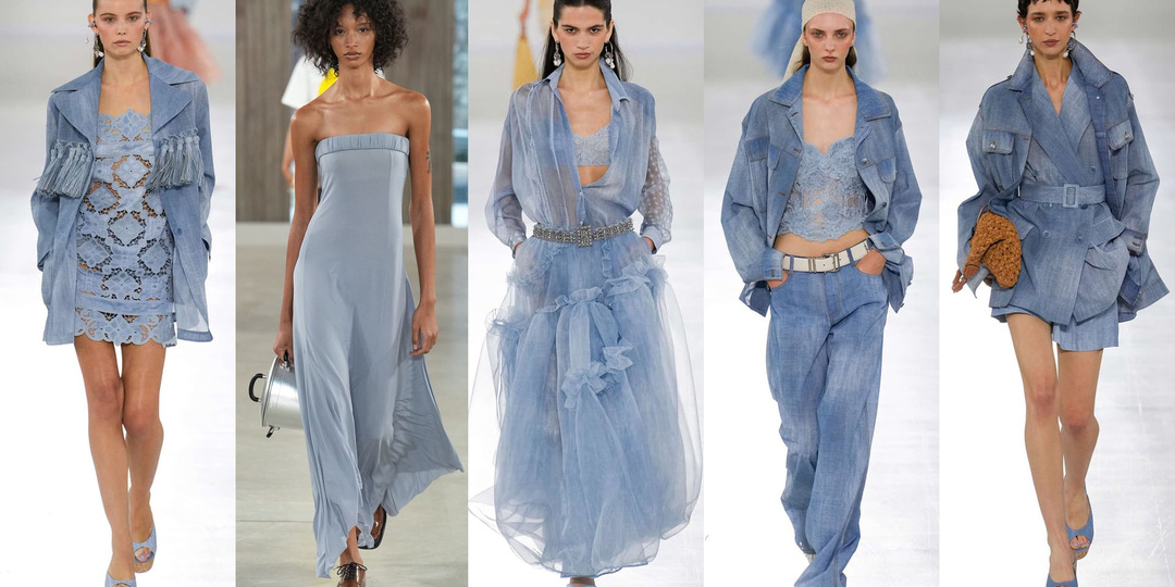 🔥НЕБЕСНО ГОЛУБОЙ — главный цвет лета 2026, образы из лучших коллекций с Недели моды