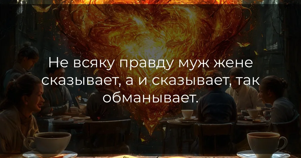 Не всяку правду муж жене сказывает, а и сказывает, так обманывает