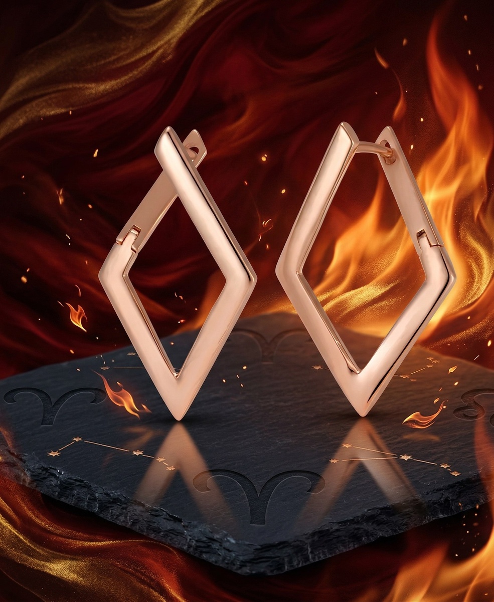 Серьги ромбы Almazia