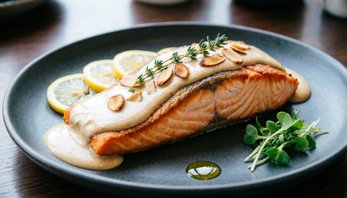 Форель под миндальным соусом