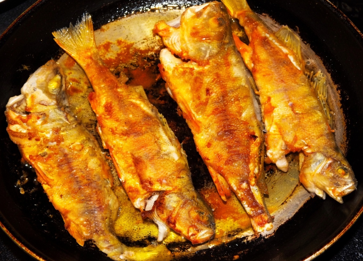 Жареные окуни - очень вкусны