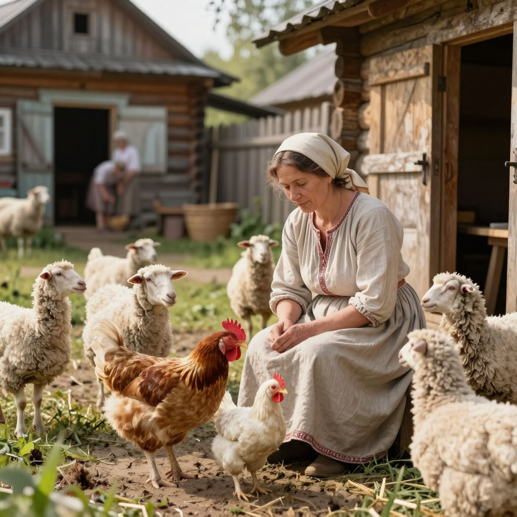 Скотный двор: как крестьянин XVIII века заботился о коровах, овцах и домашней птице