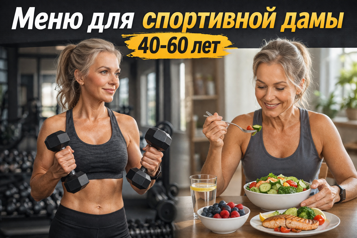 Меню для девушки Вали 50-ти лет для красивого спортивного тела