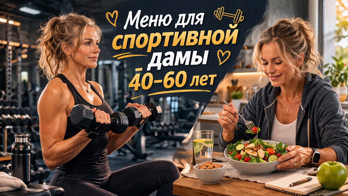 Меню для девушки Вали 50-ти лет для красивого спортивного тела