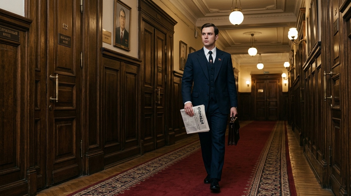 Молодой офицер КГБ нового типа в коридоре Лубянки