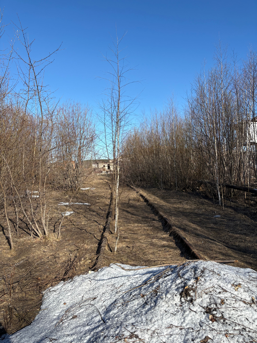 Полуразобранные железнодорожные пути на территории комбината