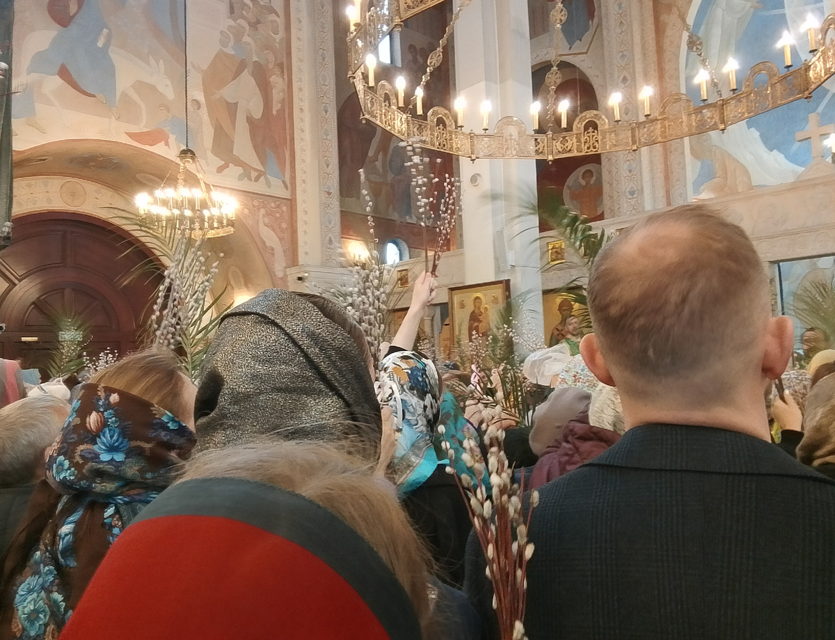 Фото из нашего храма в Вербное воскресенье