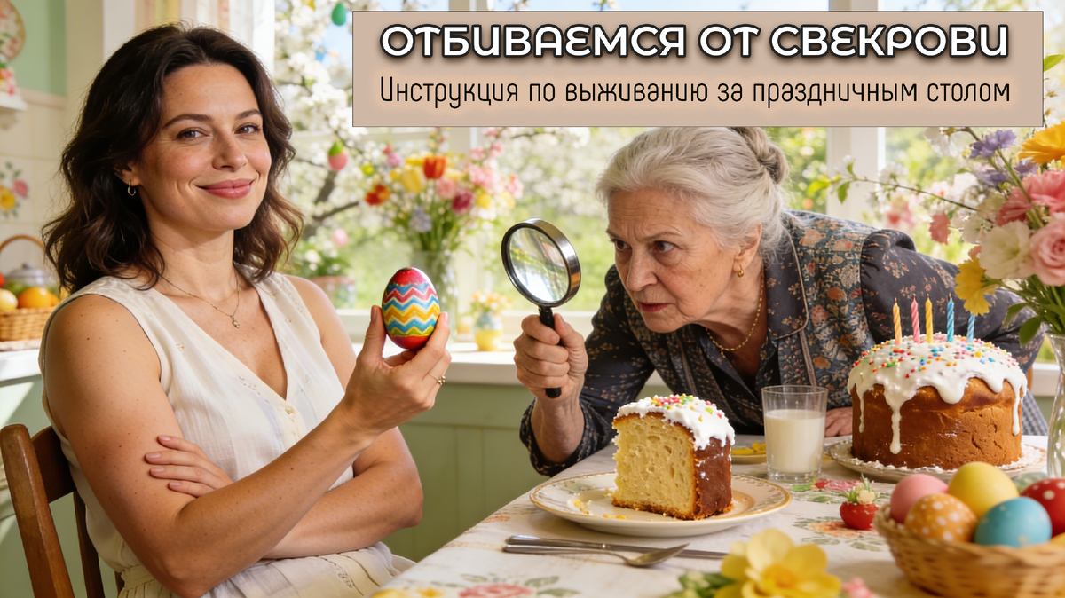 «А куличи-то магазинные!»: Как пережить пасхальное застолье с родственниками и не согрешить, надев им салатницу на голову