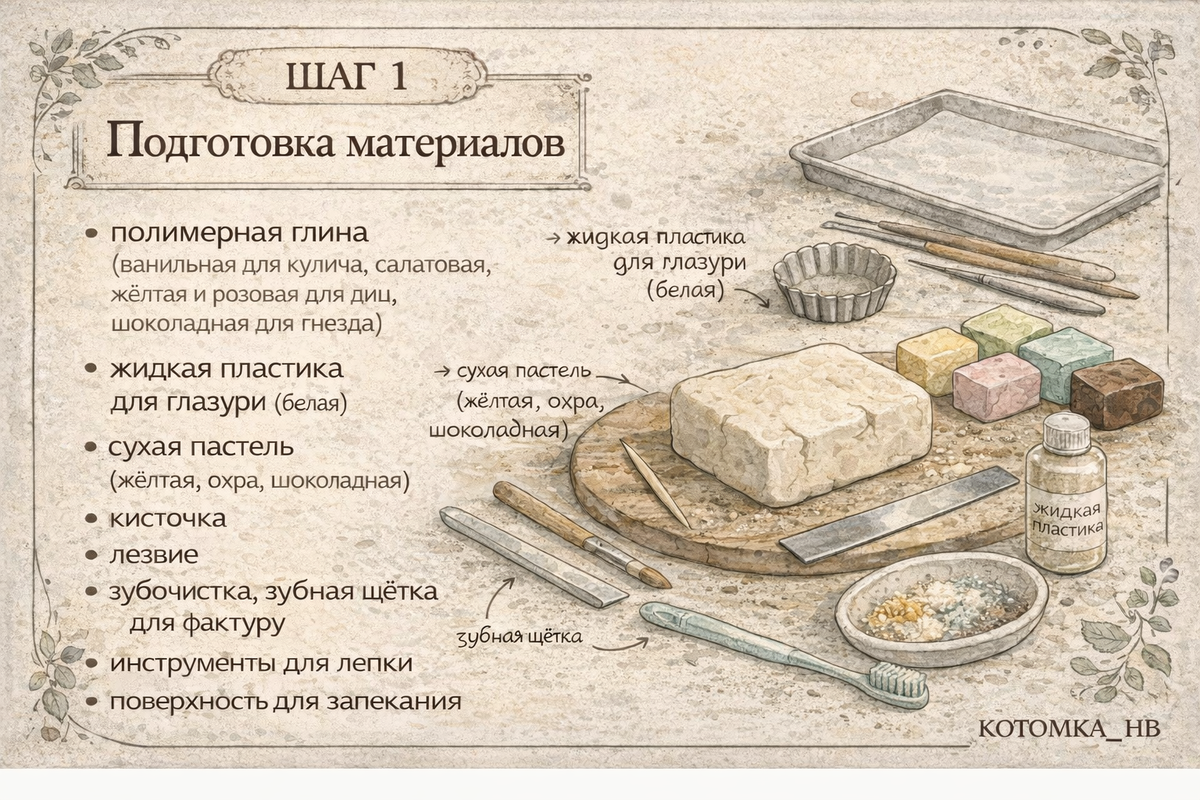 Важно: запекание изделий из полимерной глины следует проводить только в духовке. Не используйте микроволновую печь.