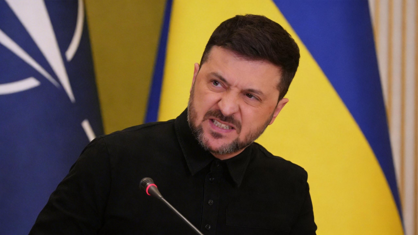    Владимир Зеленский во время пресс-конференции с Марком Рютте в Киеве | © AP Photo / Sergei Grits