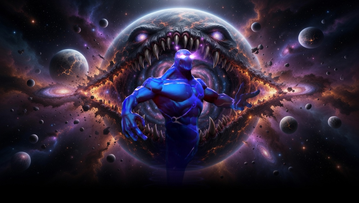 Enigma — герой в игре Dota 2, о происхождении которого в лоре игры практически ничего не известно. Это загадочное существо, которое описывается как вселенская сила, поглотитель миров, существо из пустоты, иногда материальное, иногда бесплотное.